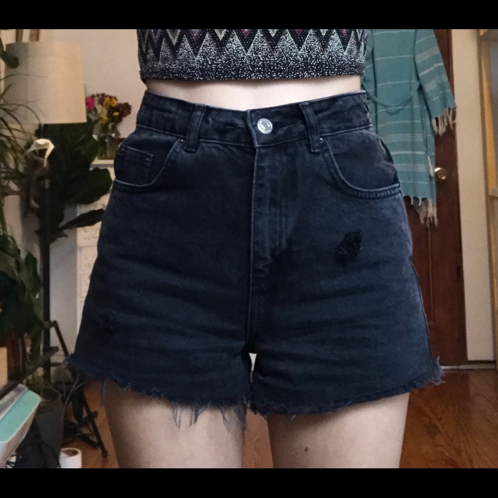 Black shorts with patches